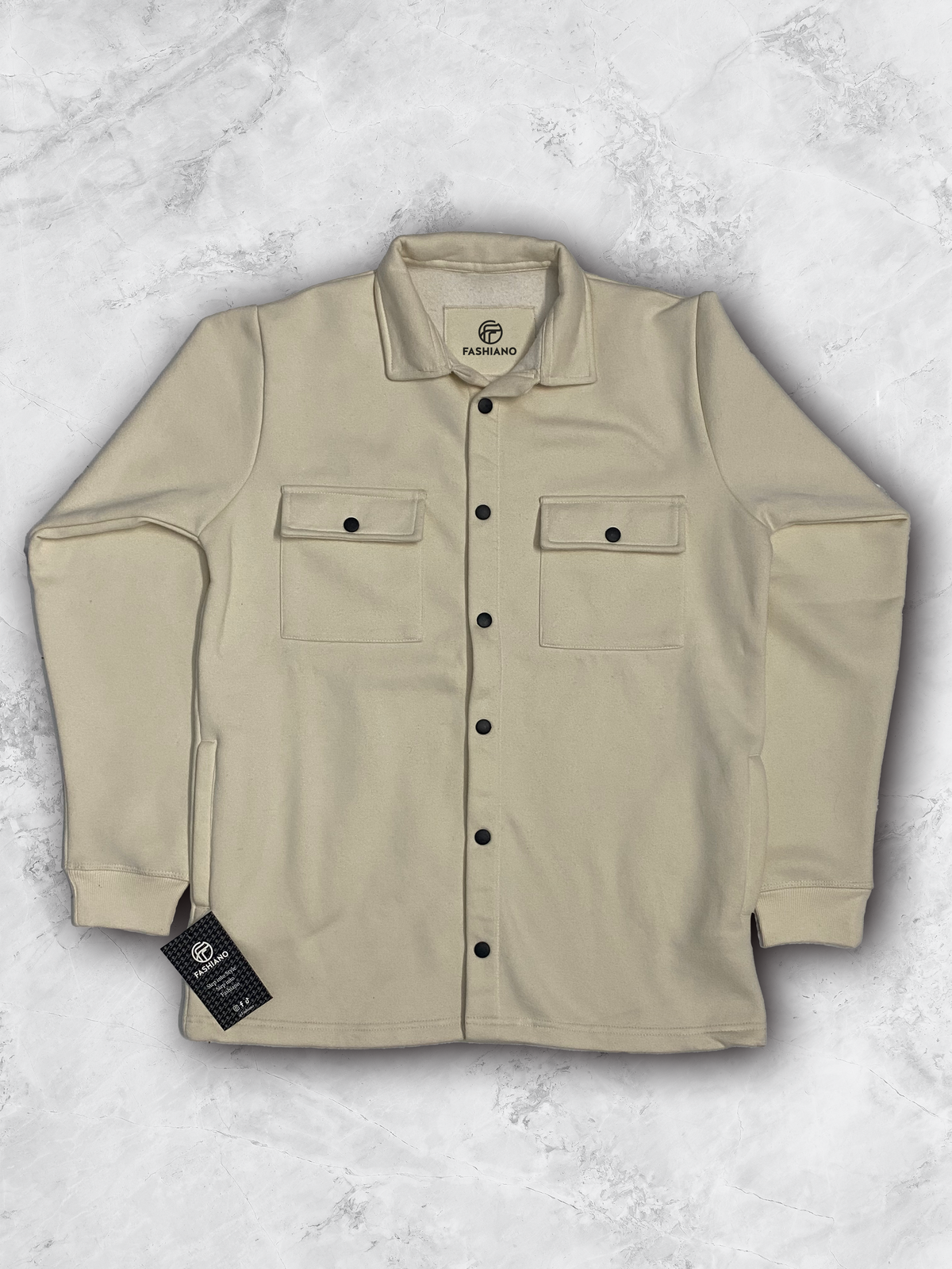 Beige Work Wear Shacket