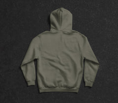 Olive Gray Hoodie – Intense Red Eye Design