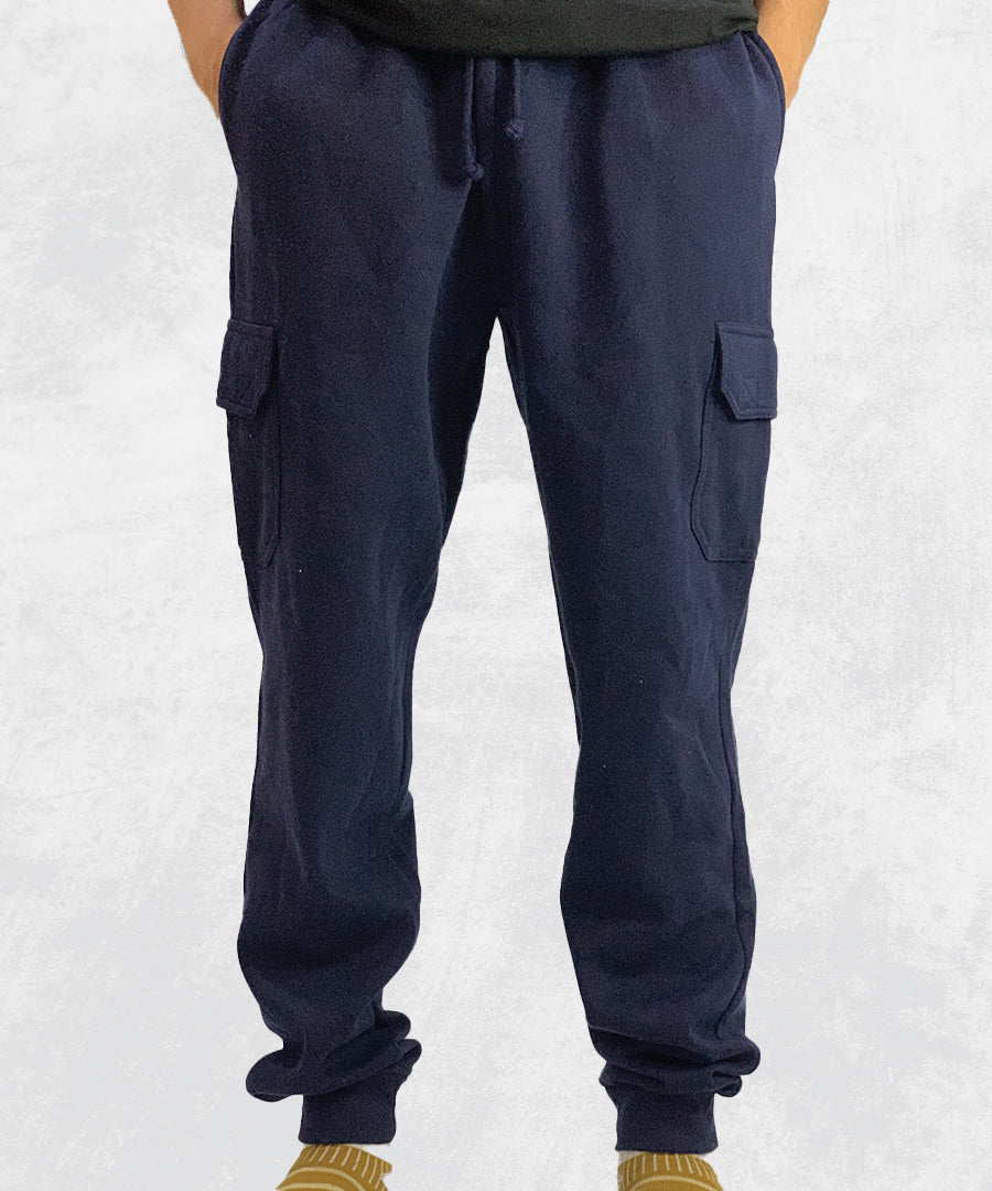 Men's/women's Navy Blue Cargo Joggers - Comfortable & Stylish Winter Wear